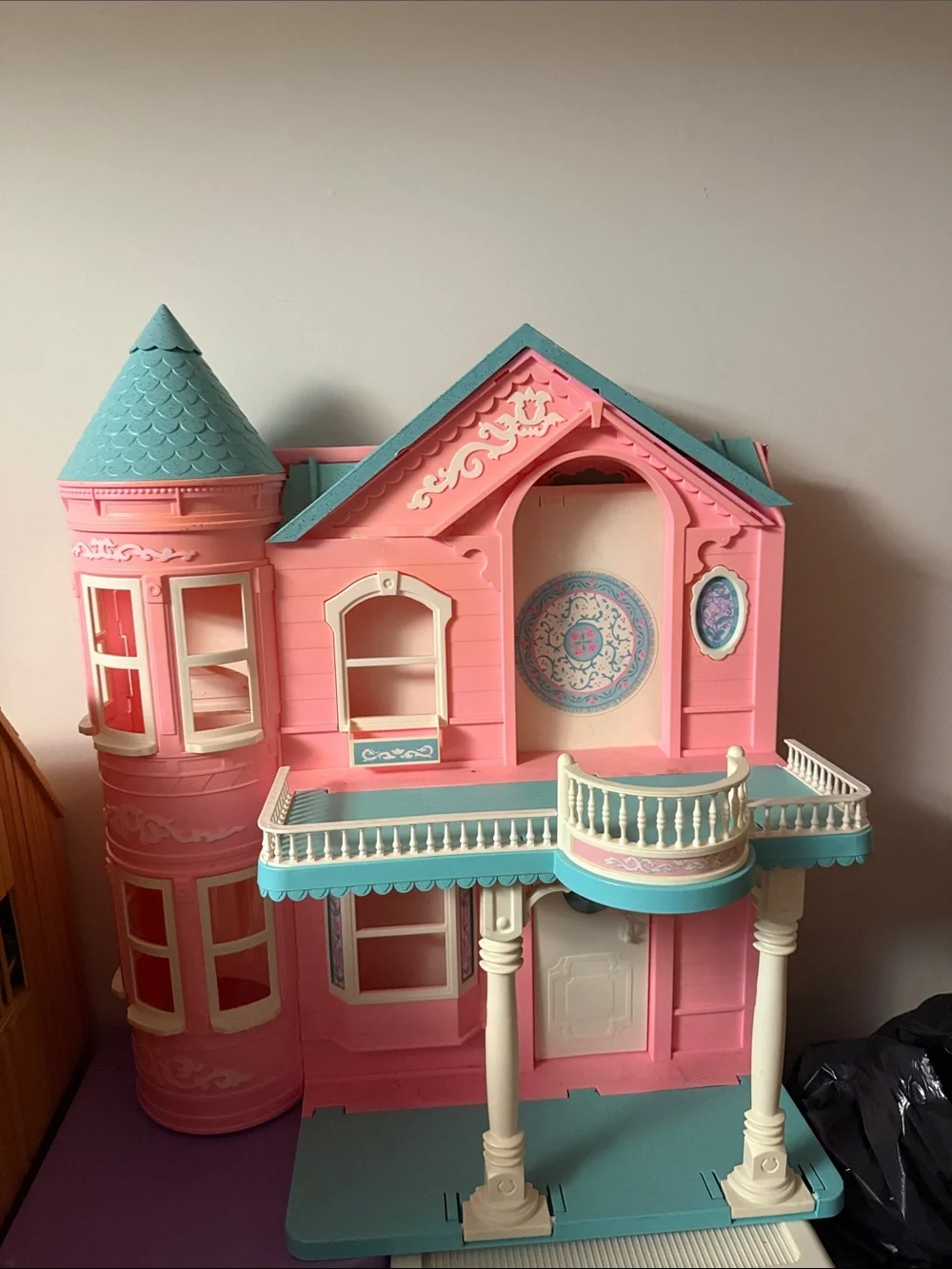 Barbie Pink and Teal Victorian-Style Dollhouse